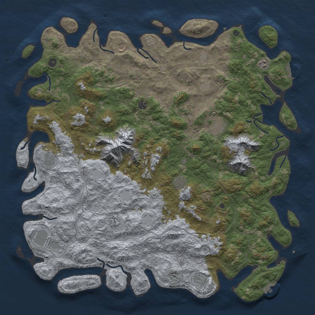 Rust Map: Procedural Map, Size: 5500, Seed: 9482936, 20 Monuments