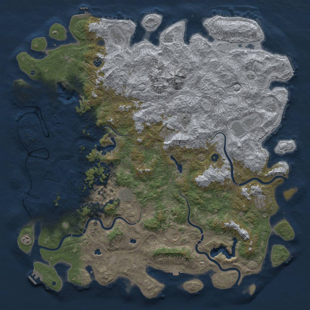 Rust Map: Procedural Map, Size: 6000, Seed: 99, 17 Monuments