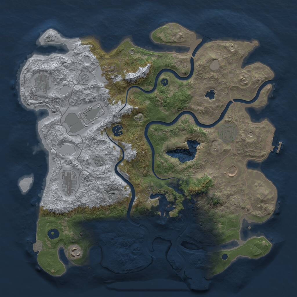 Rust Map: Procedural Map, Size: 4000, Seed: 140838786, 15 Monuments