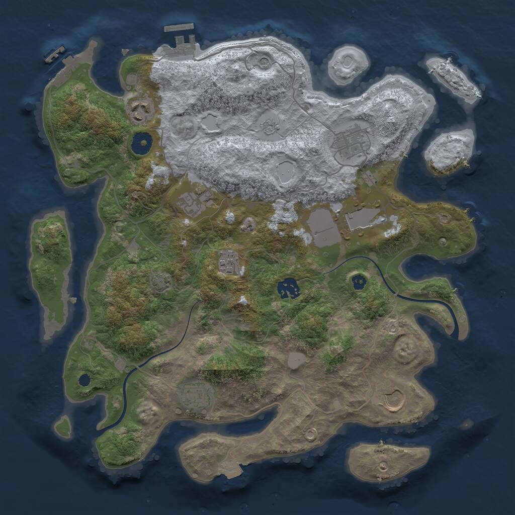 Rust Map: Procedural Map, Size: 3500, Seed: 20220830, 14 Monuments