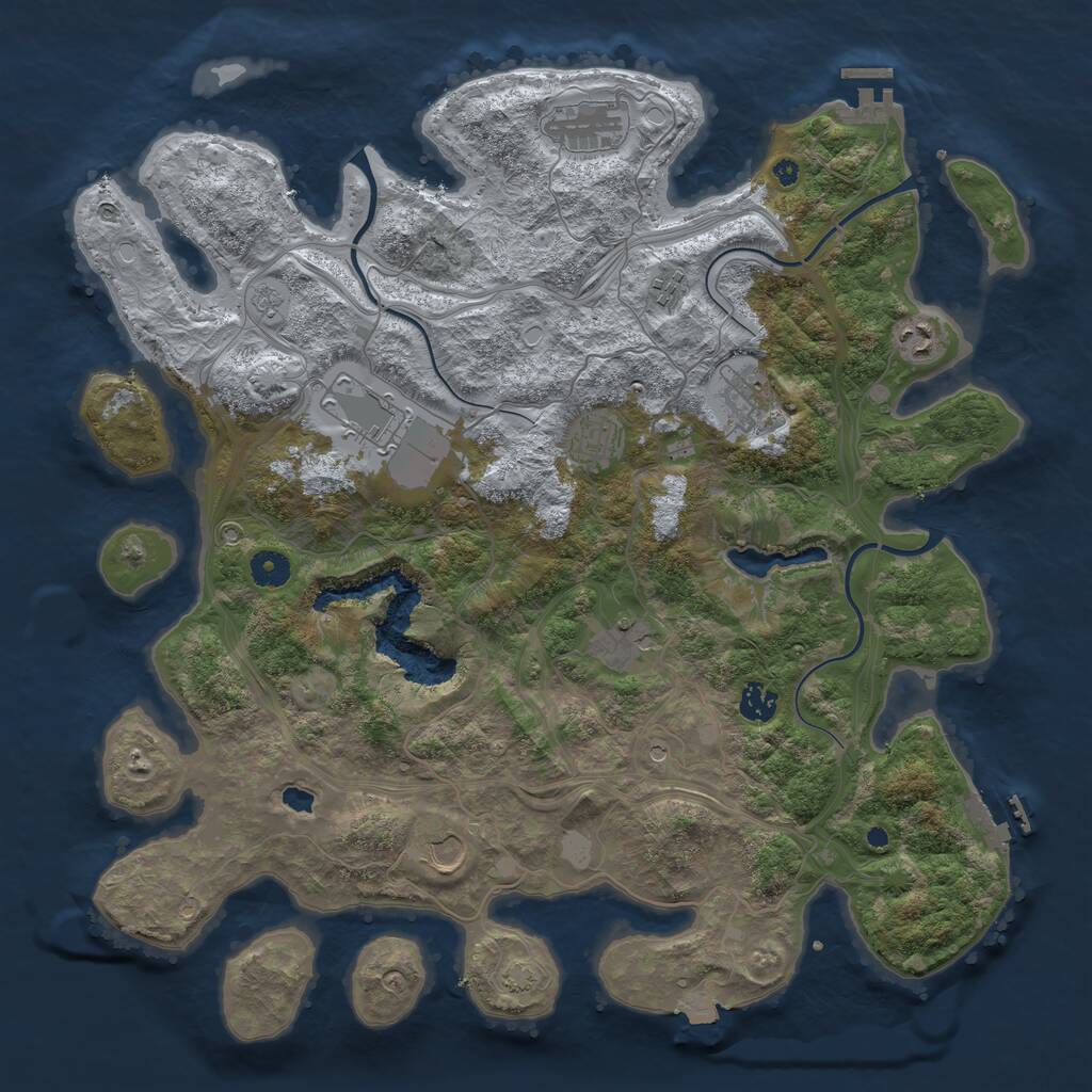 Rust Map: Procedural Map, Size: 4250, Seed: 332966761, 15 Monuments