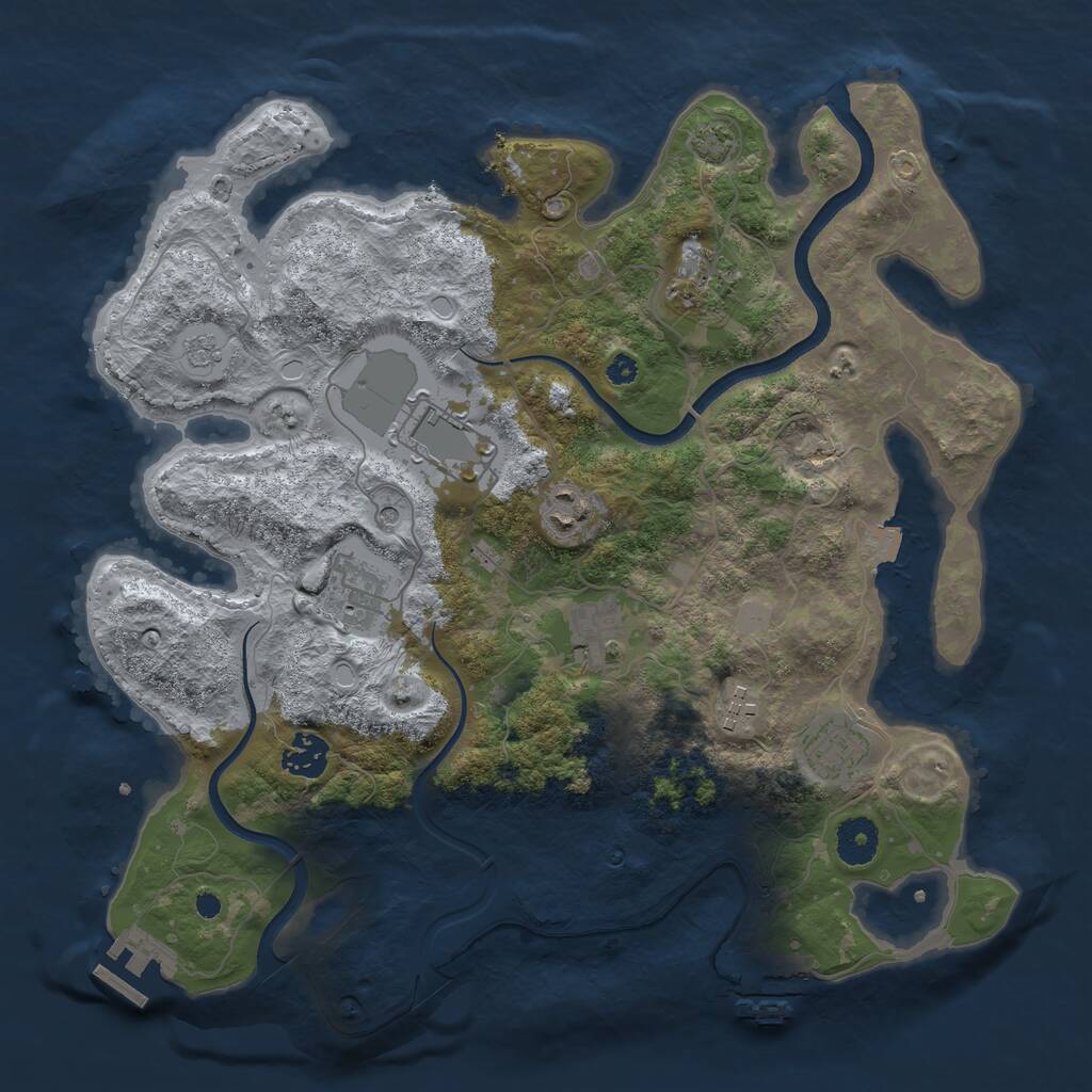 Rust Map: Procedural Map, Size: 3600, Seed: 419229732, 14 Monuments