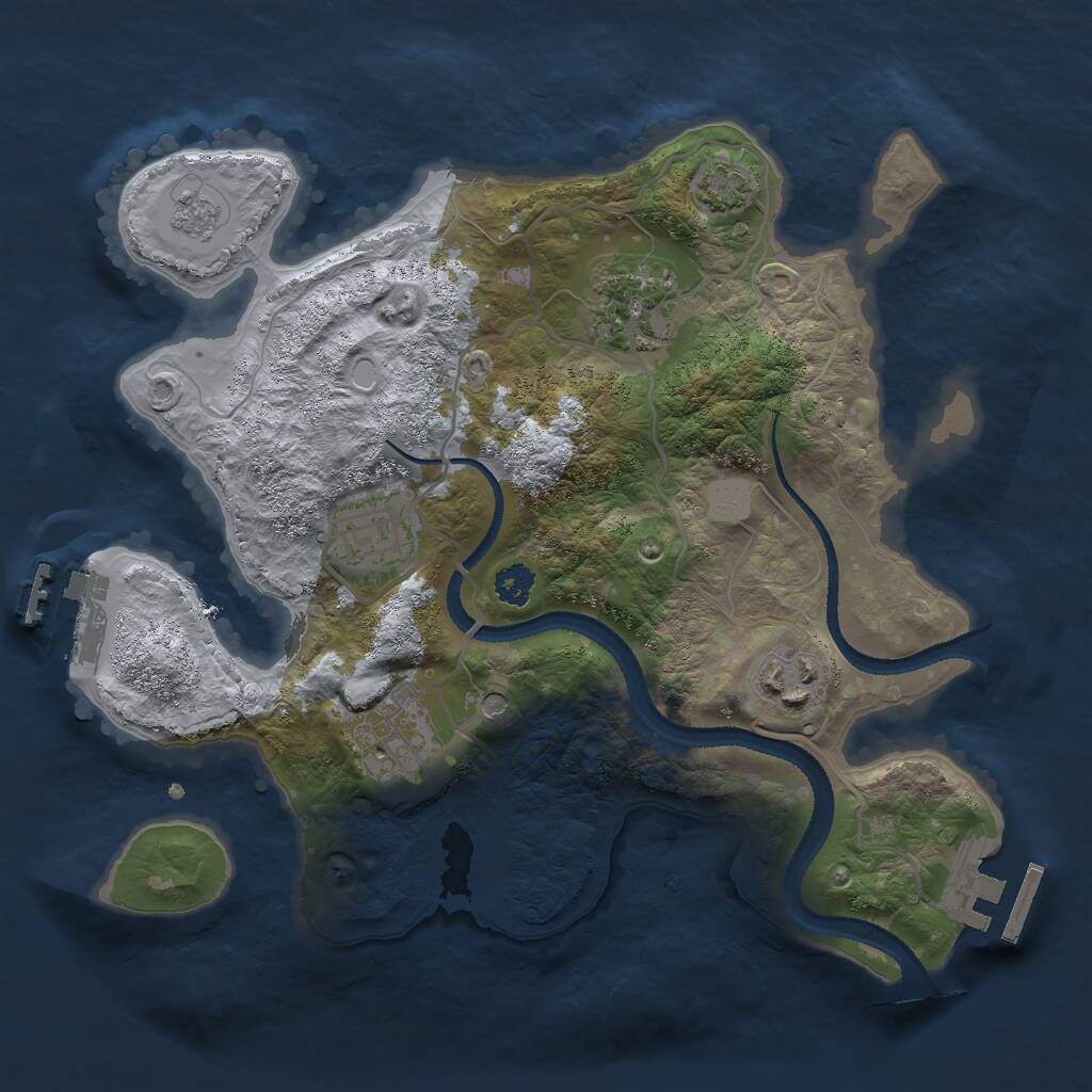 Rust Map: Procedural Map, Size: 2700, Seed: 63594, 10 Monuments