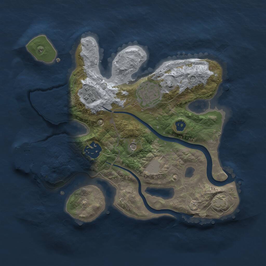 Rust Map: Procedural Map, Size: 2500, Seed: 2633, 7 Monuments