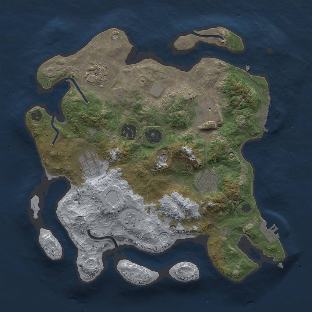 Rust Map: Procedural Map, Size: 3000, Seed: 252, 14 Monuments