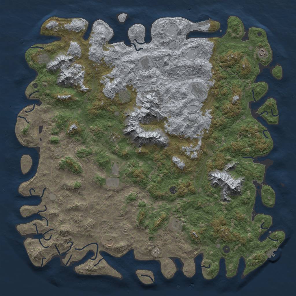 Rust Map: Procedural Map, Size: 6000, Seed: 510318180, 20 Monuments