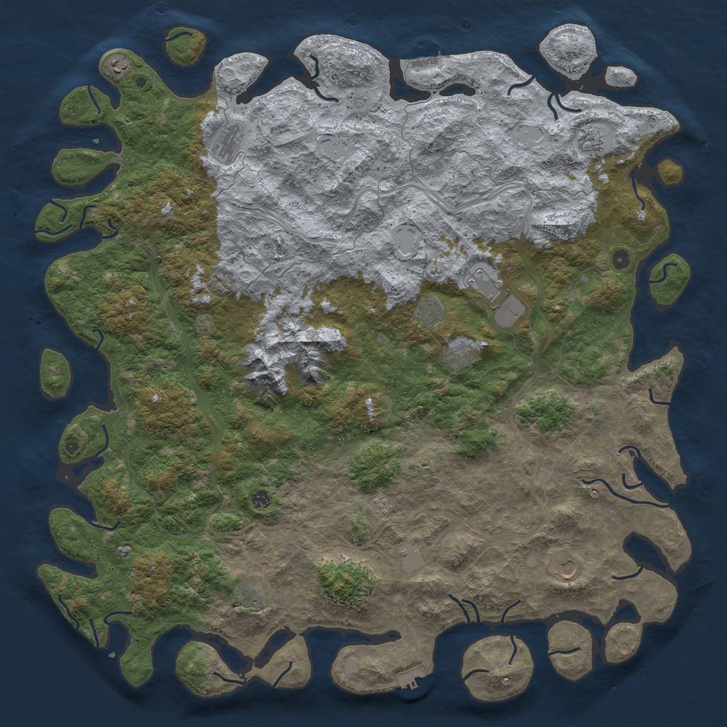 Rust Map: Procedural Map, Size: 6000, Seed: 231292045, 20 Monuments