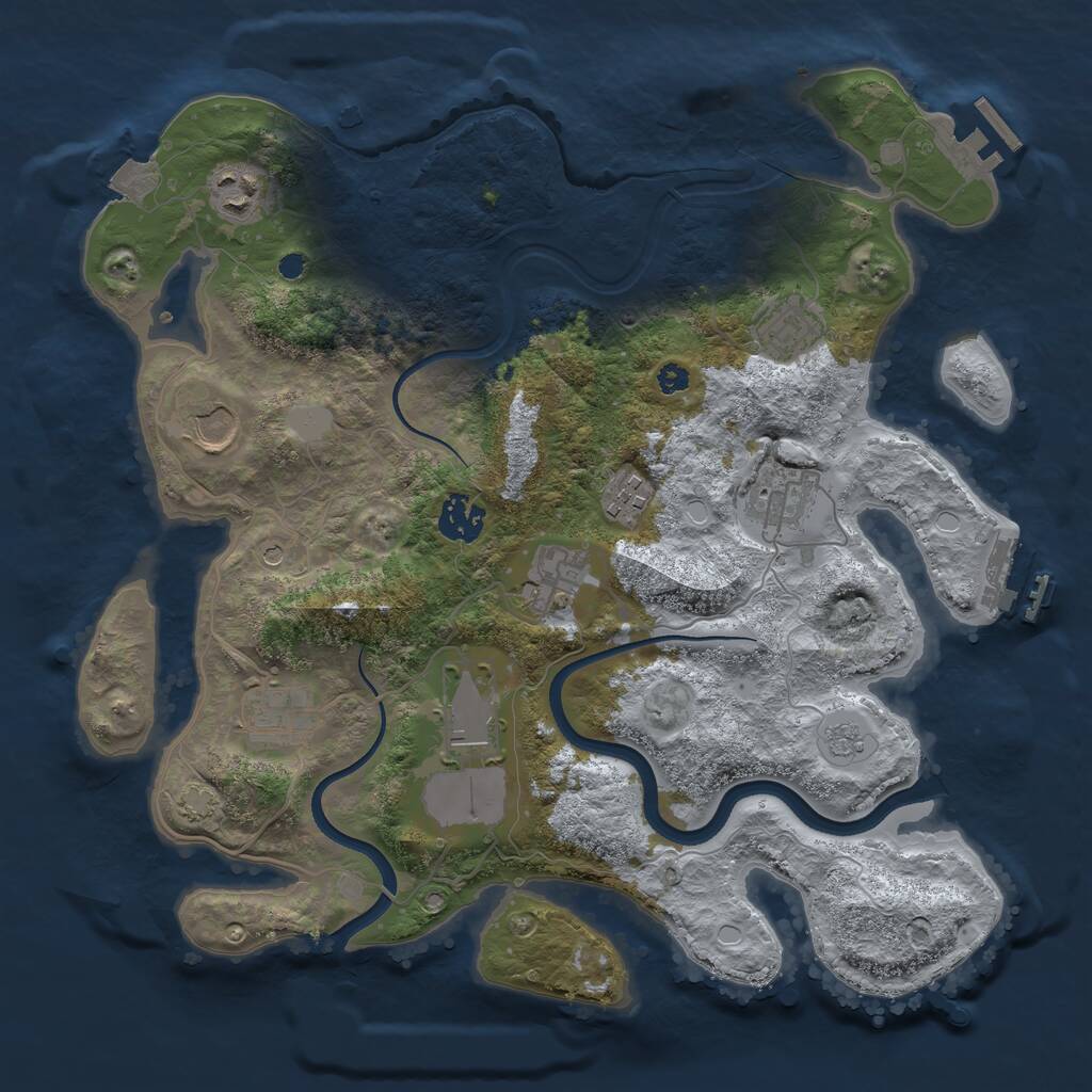 Rust Map: Procedural Map, Size: 3500, Seed: 13723, 15 Monuments