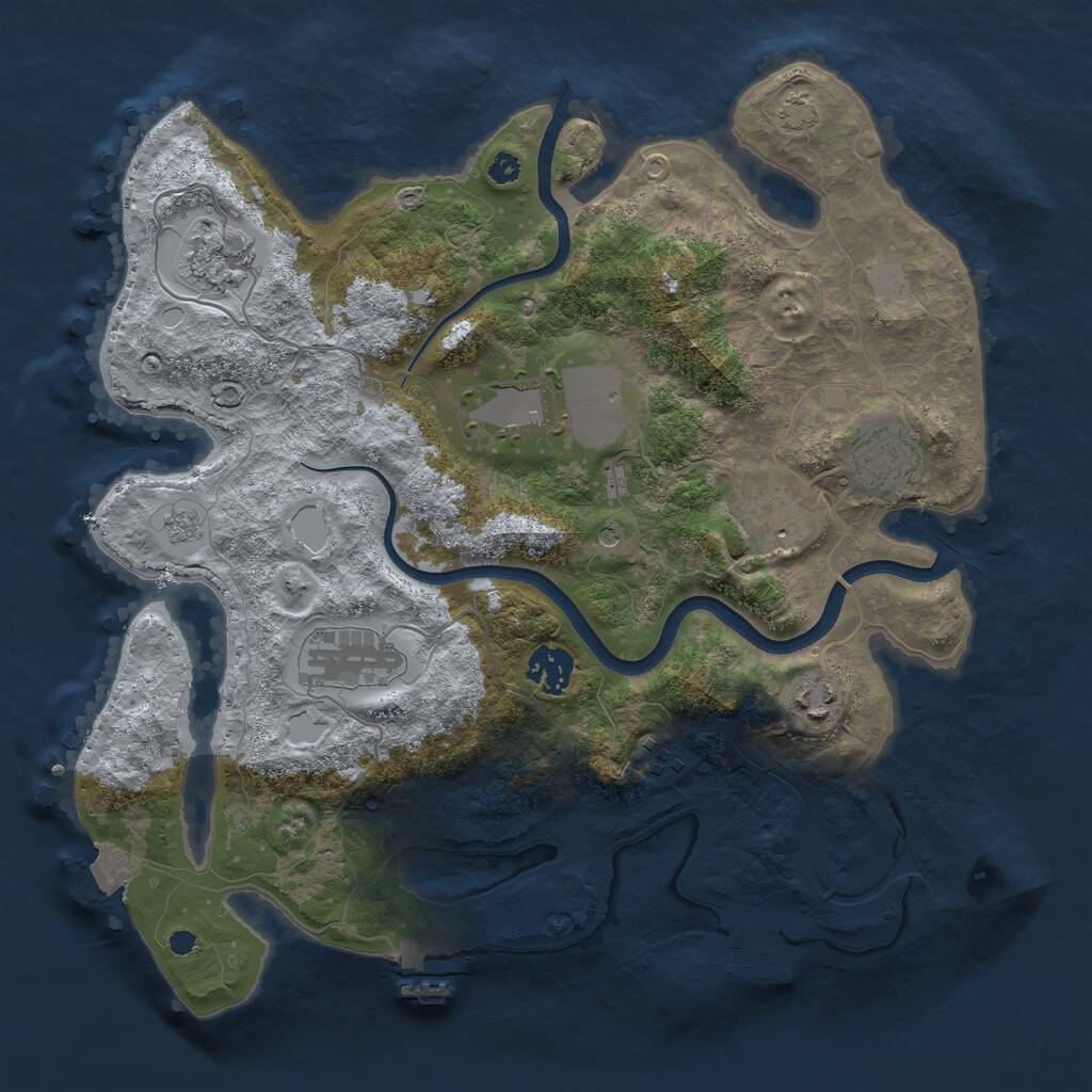 Rust Map: Procedural Map, Size: 3500, Seed: 21474834, 14 Monuments