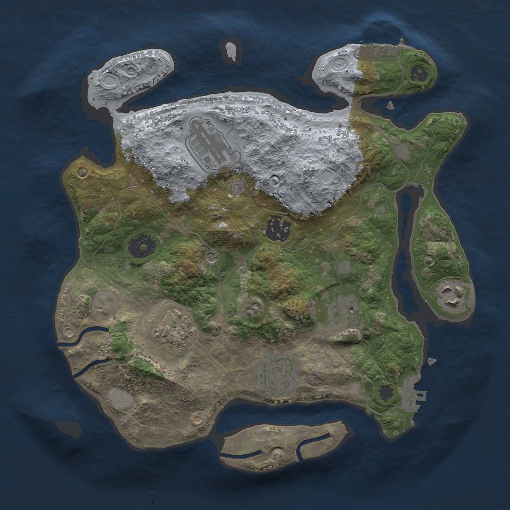 Rust Map: Procedural Map, Size: 3000, Seed: 76378, 14 Monuments