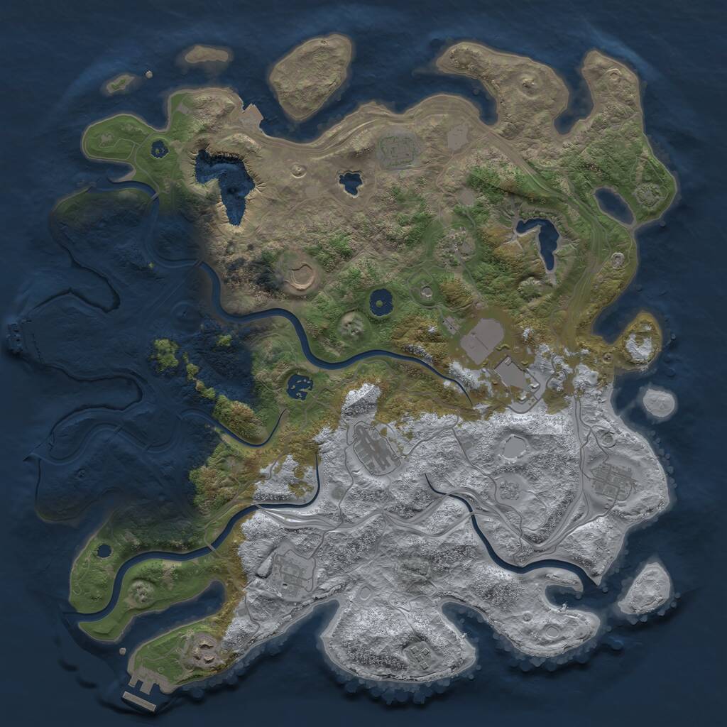 Rust Map: Procedural Map, Size: 4250, Seed: 44863657, 16 Monuments