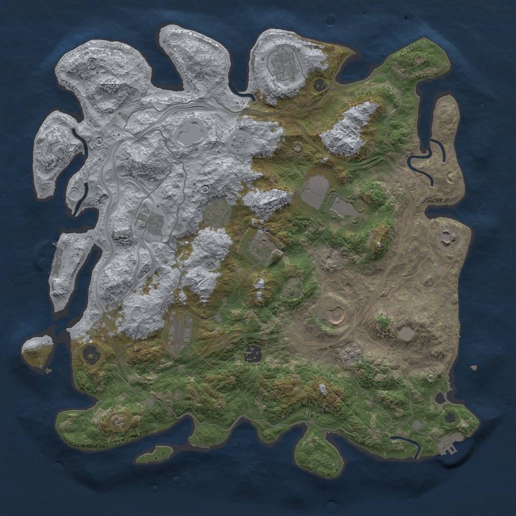 Rust Map: Procedural Map, Size: 4250, Seed: 522207739, 19 Monuments