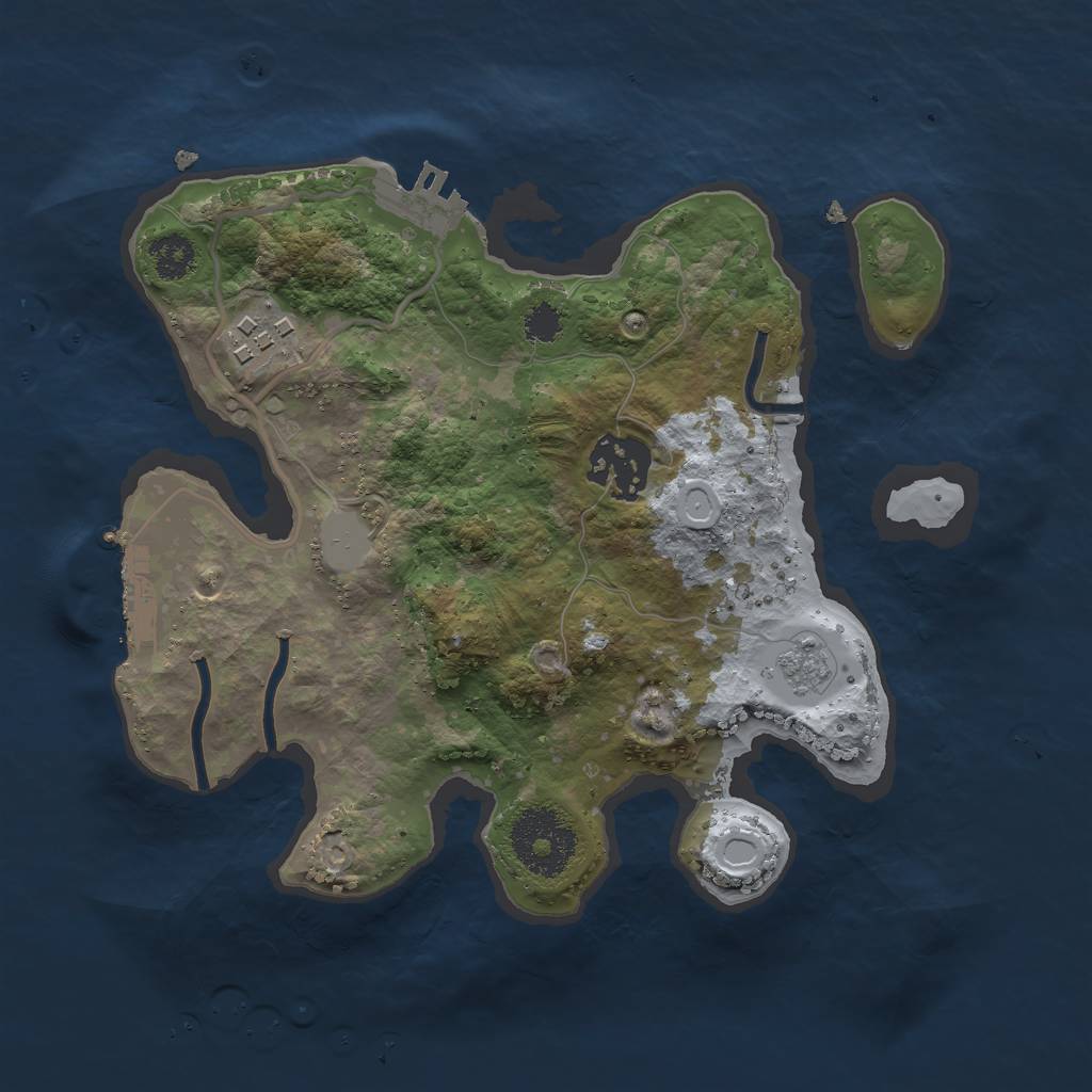 Rust Map: Procedural Map, Size: 2500, Seed: 2011, 10 Monuments