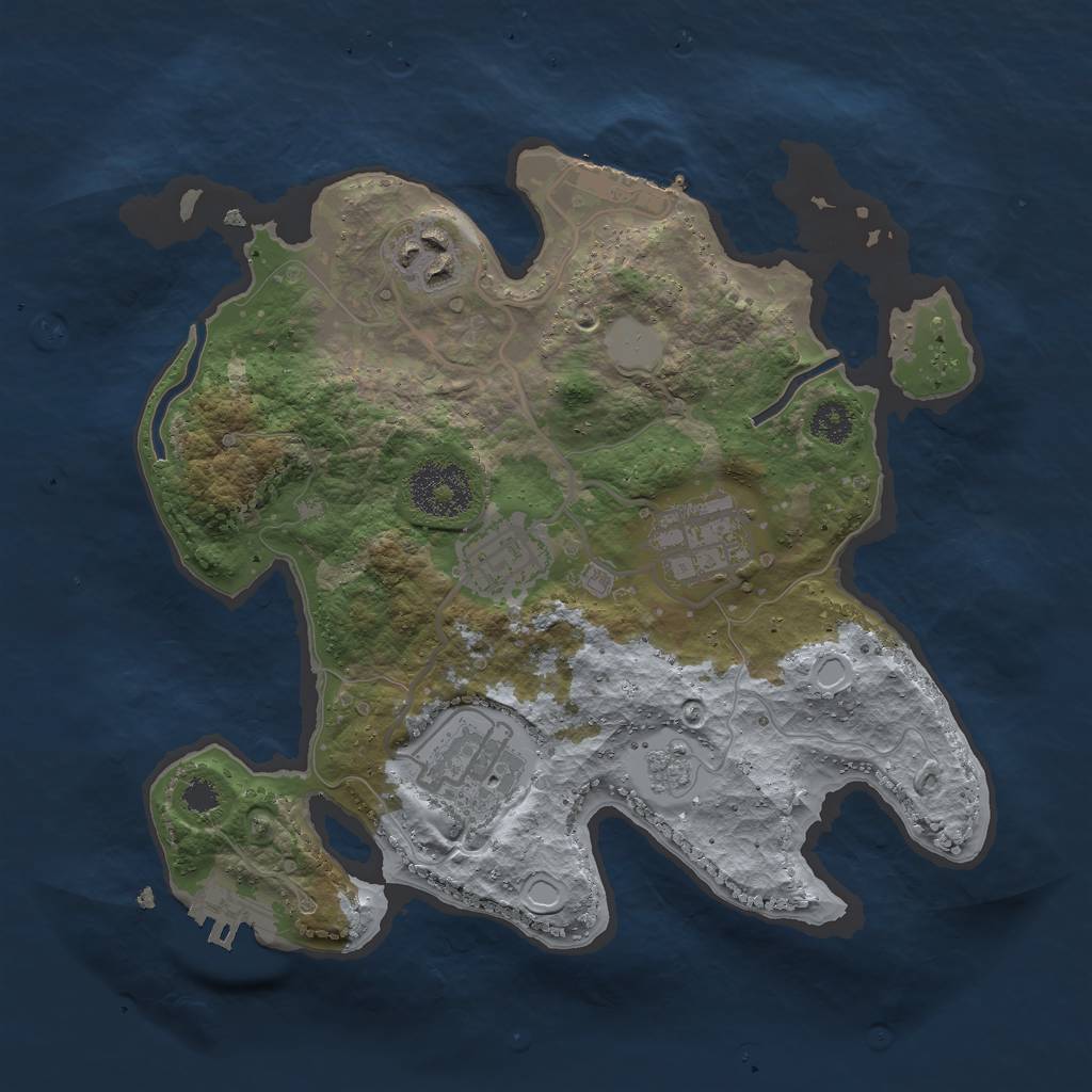 Rust Map: Procedural Map, Size: 2700, Seed: 1062669548, 12 Monuments