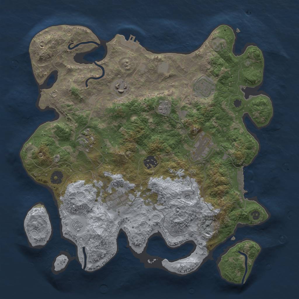 Rust Map: Procedural Map, Size: 3400, Seed: 247923613, 16 Monuments