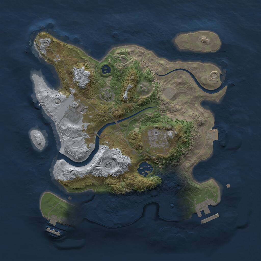 Rust Map: Procedural Map, Size: 2750, Seed: 4848721, 8 Monuments