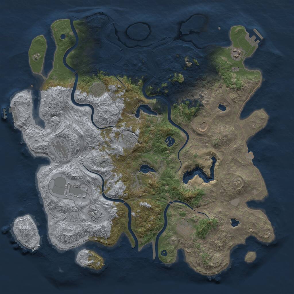 Rust Map: Procedural Map, Size: 4500, Seed: 1878259738, 16 Monuments