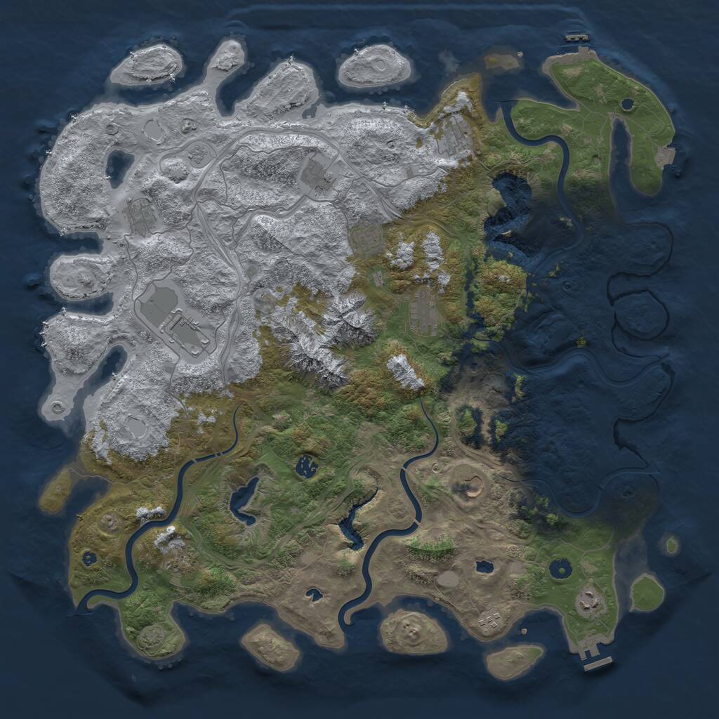 Rust Map: Procedural Map, Size: 5000, Seed: 317619391, 17 Monuments