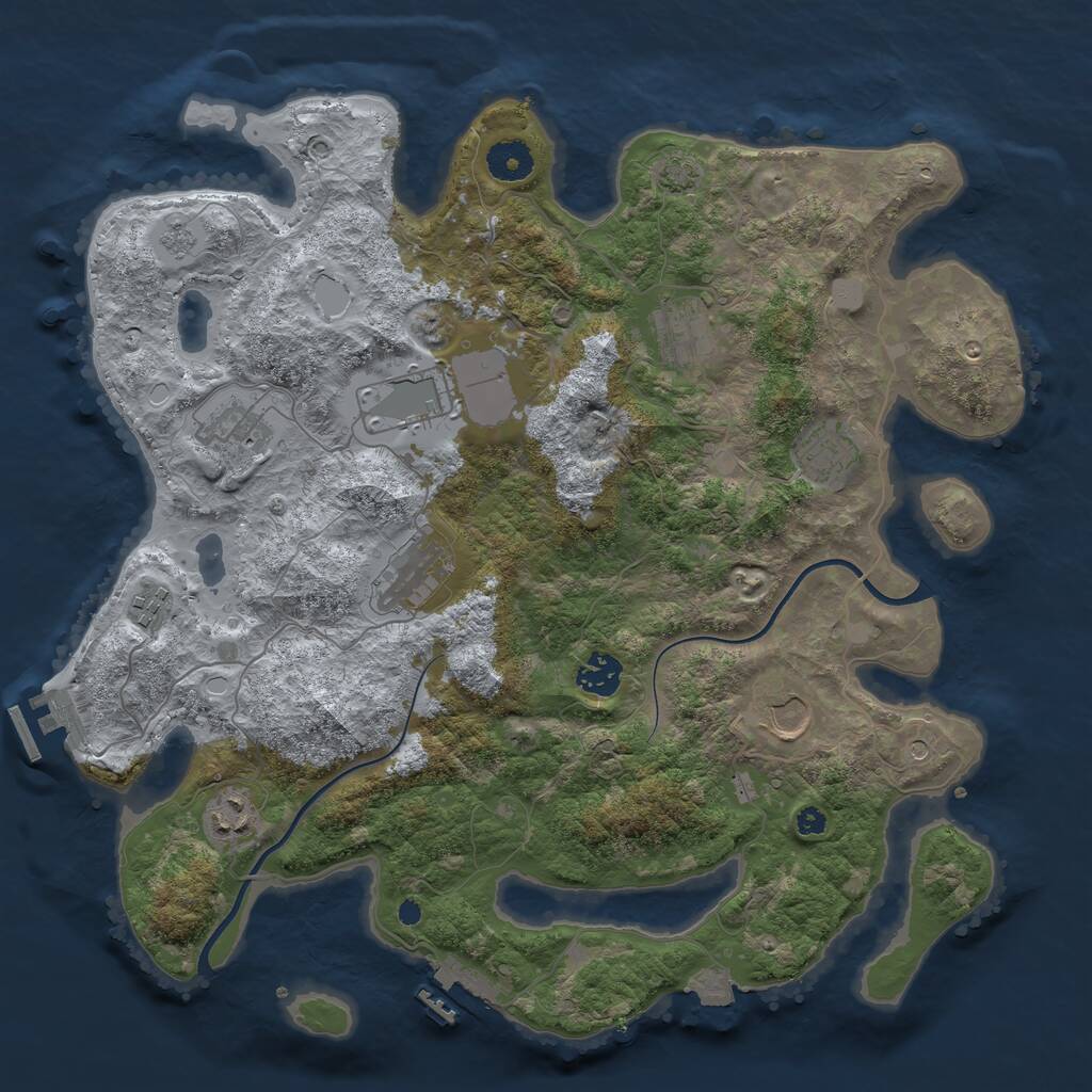 Rust Map: Procedural Map, Size: 3750, Seed: 829695353, 15 Monuments