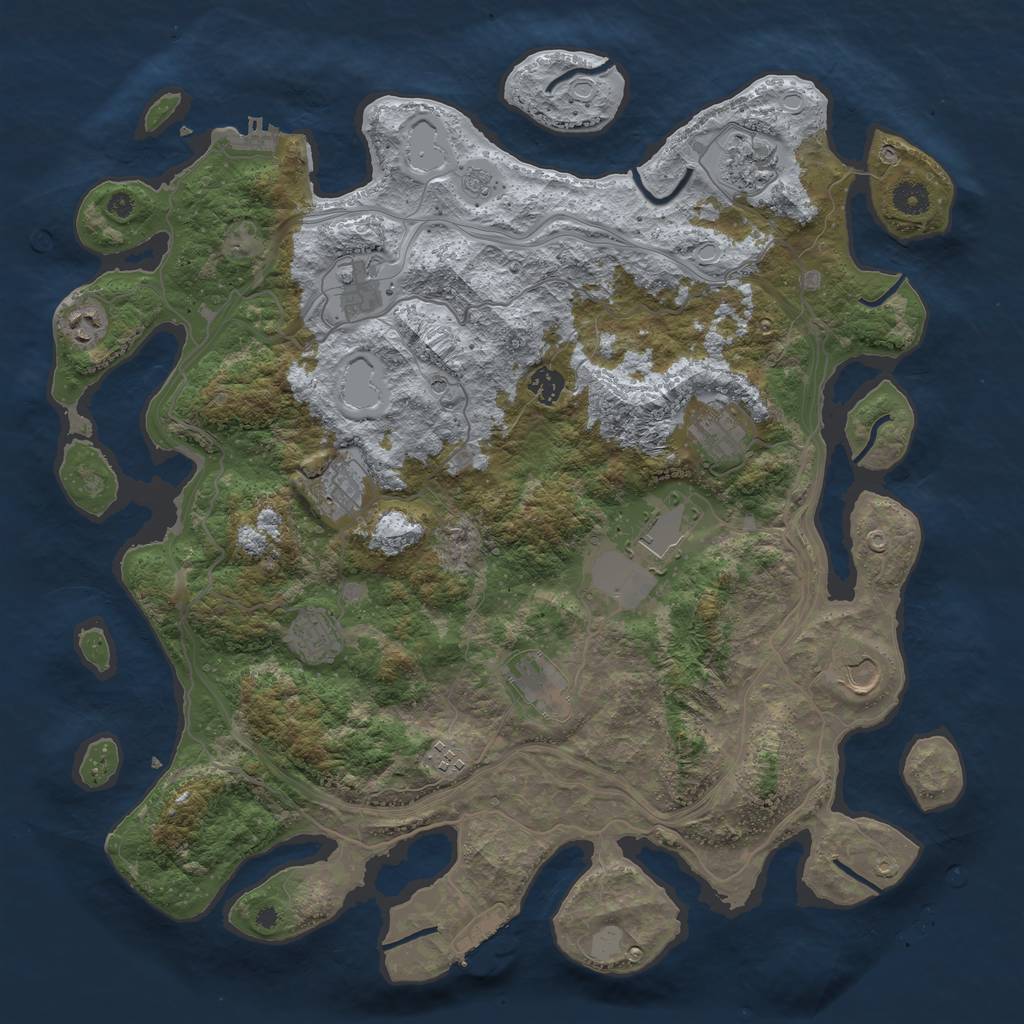Rust Map: Procedural Map, Size: 4300, Seed: 909, 20 Monuments