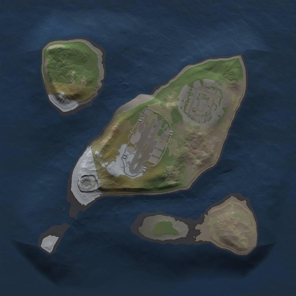 Rust Map: Barren, Size: 1500, Seed: 228, 4 Monuments