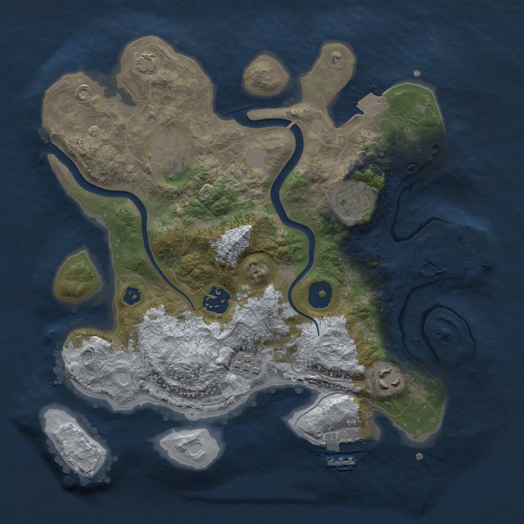 Rust Map: Procedural Map, Size: 3000, Seed: 7835869, 9 Monuments