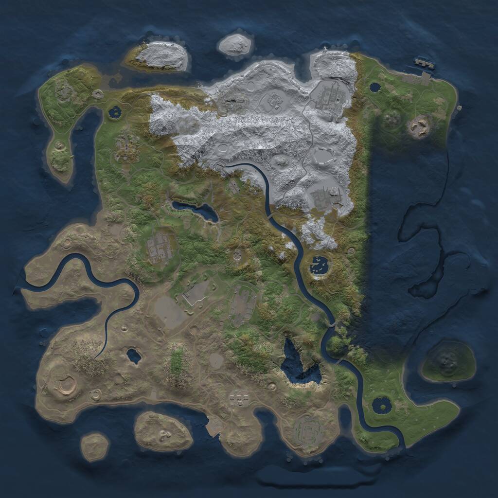 Rust Map: Procedural Map, Size: 4000, Seed: 27900, 17 Monuments