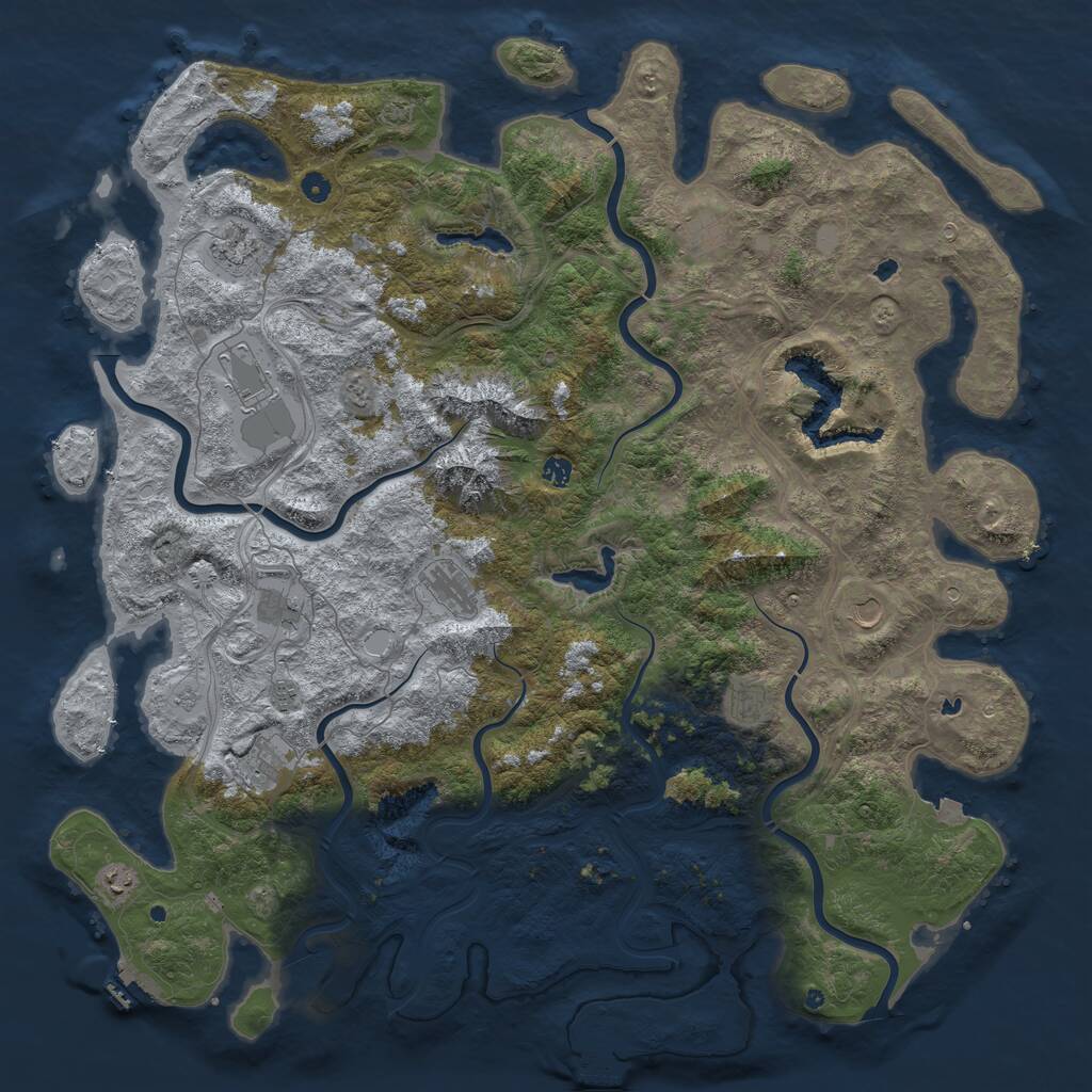 Rust Map: Procedural Map, Size: 5500, Seed: 8853, 17 Monuments