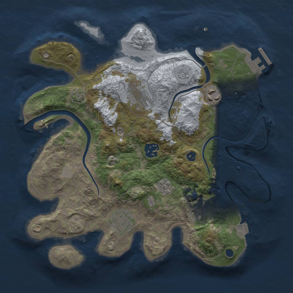 Rust Map: Procedural Map, Size: 3000, Seed: 34255, 11 Monuments