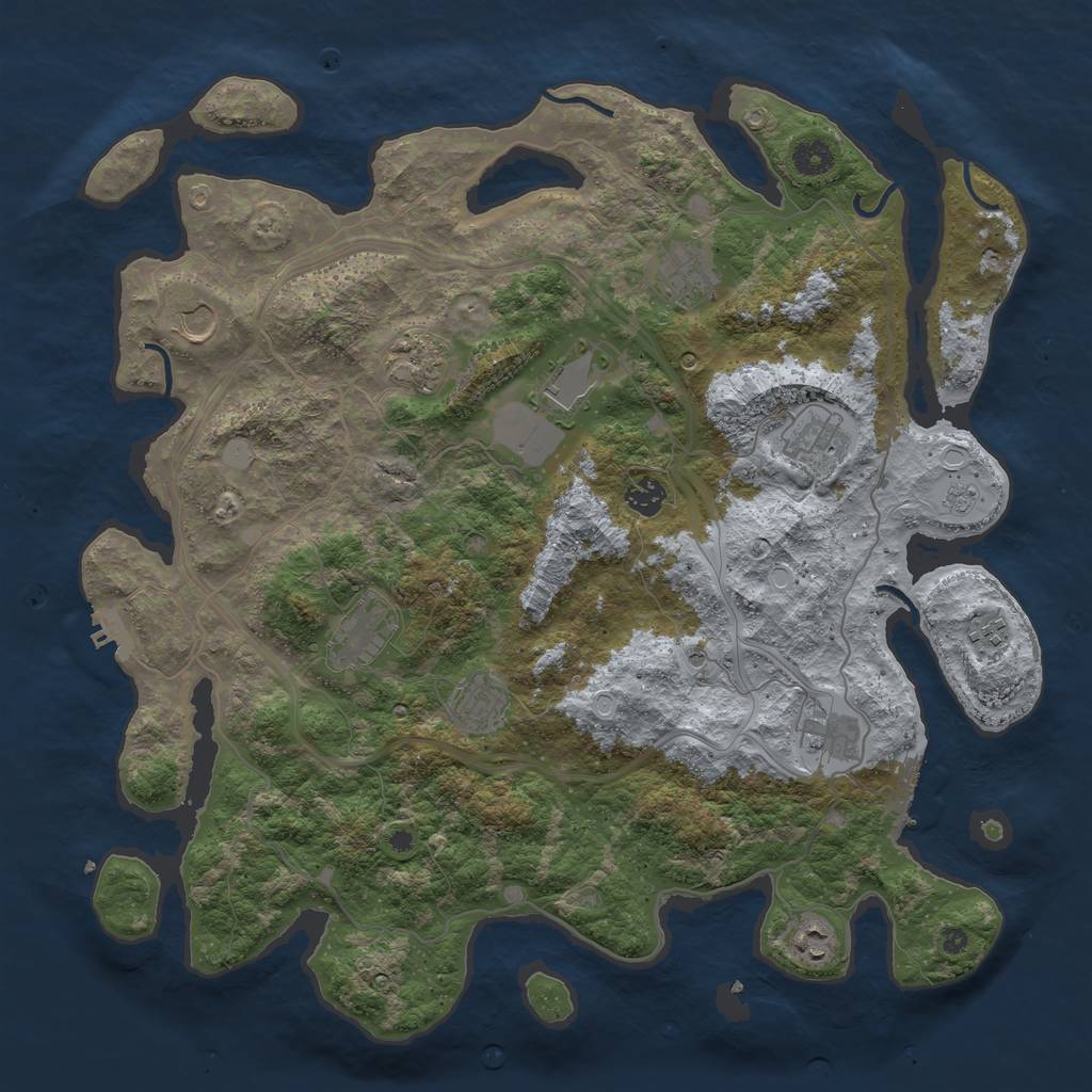 Rust Map: Procedural Map, Size: 4250, Seed: 852641210, 20 Monuments