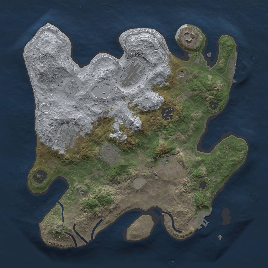 Rust Map: Procedural Map, Size: 3000, Seed: 1226845861, 15 Monuments