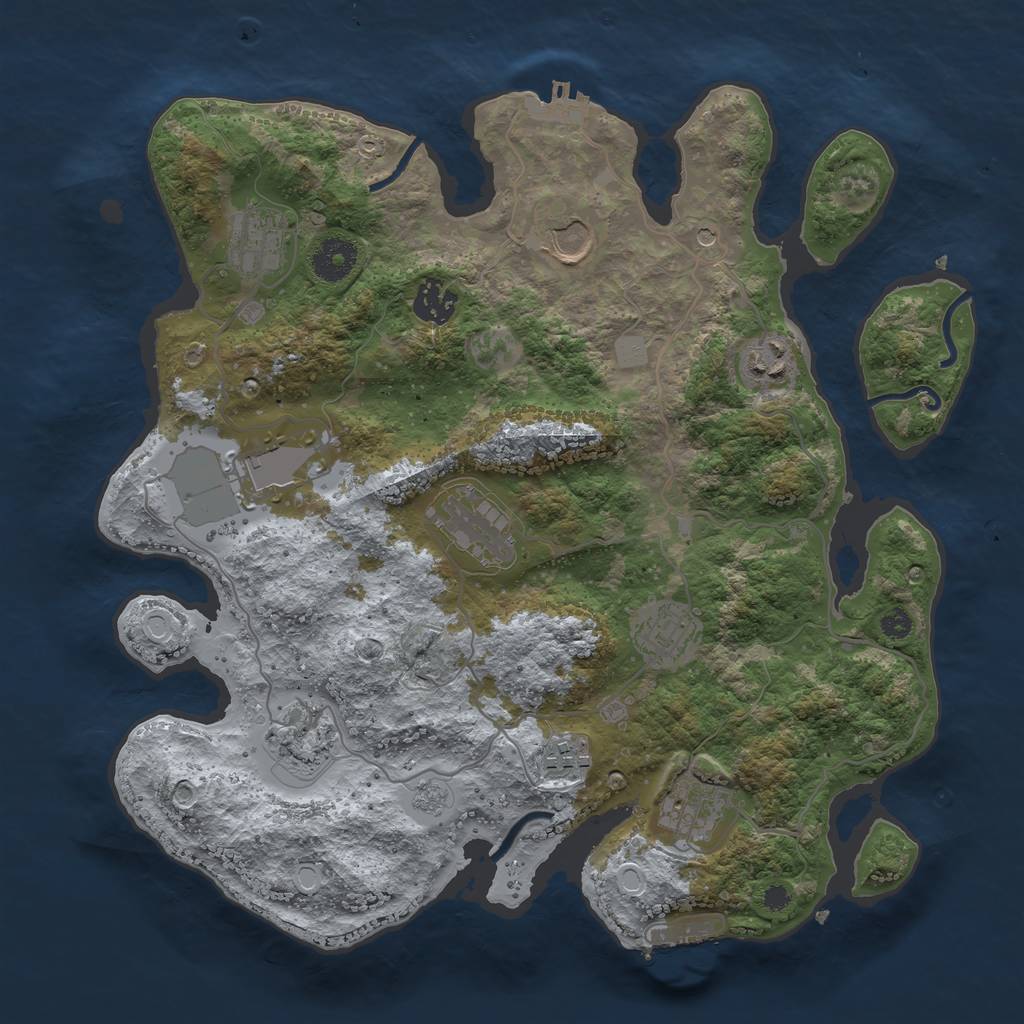 Rust Map: Procedural Map, Size: 3500, Seed: 1668606556, 19 Monuments