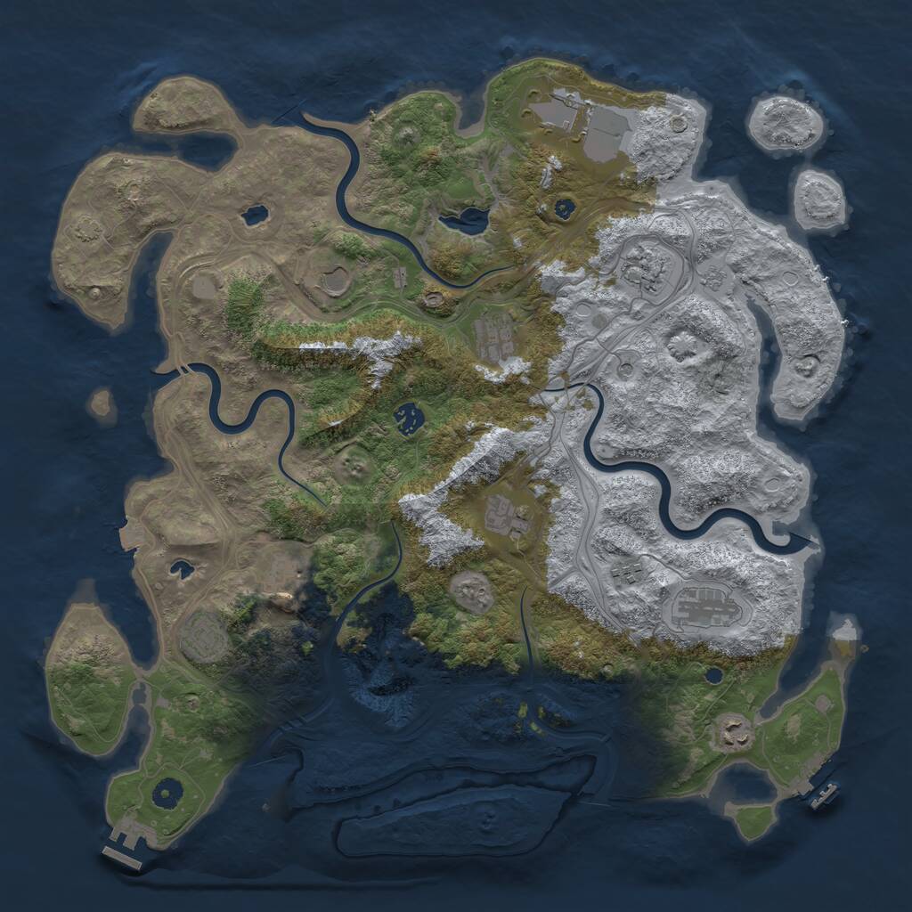 Rust Map: Procedural Map, Size: 4500, Seed: 469, 17 Monuments