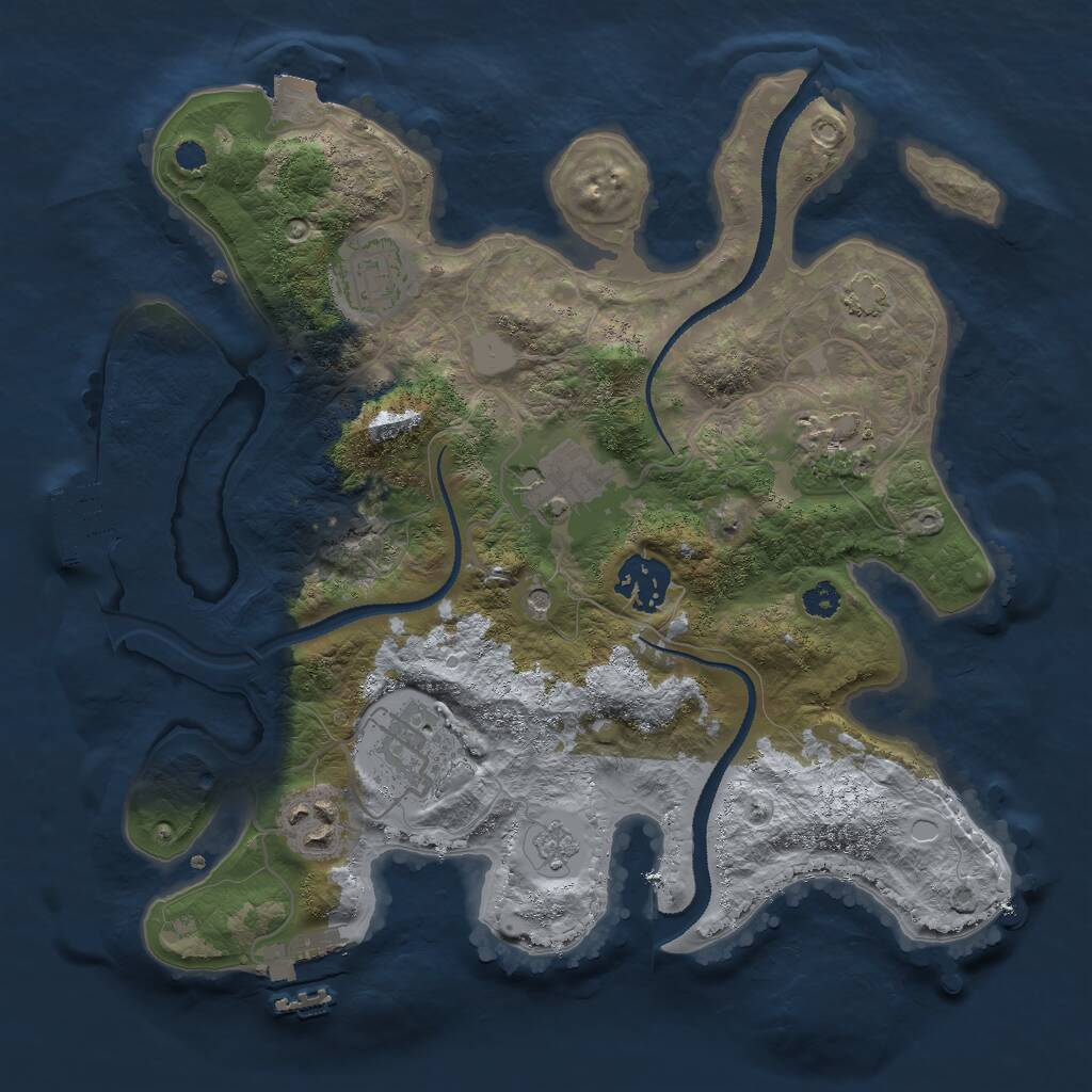 Rust Map: Procedural Map, Size: 3000, Seed: 19721121, 12 Monuments