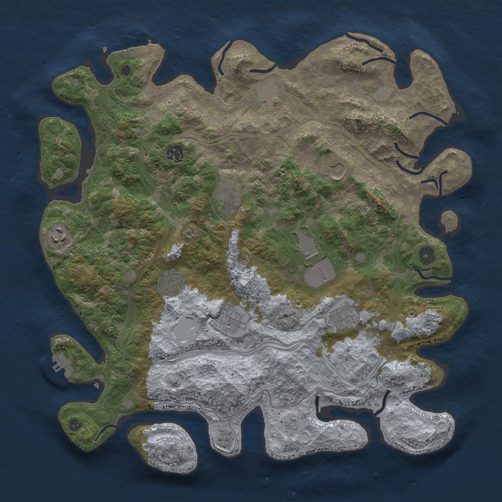 Rust Map: Procedural Map, Size: 4250, Seed: 1000000000, 19 Monuments