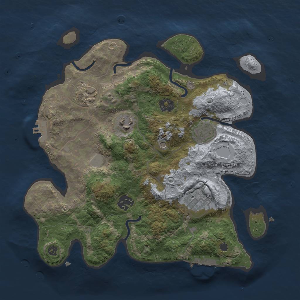 Rust Map: Procedural Map, Size: 3000, Seed: 138256, 13 Monuments