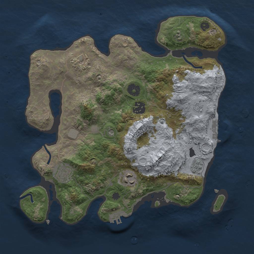 Rust Map: Procedural Map, Size: 3000, Seed: 1551443135, 14 Monuments