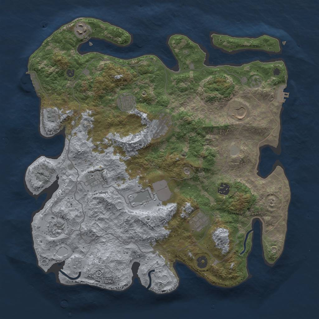 Rust Map: Procedural Map, Size: 4000, Seed: 1244545556, 19 Monuments