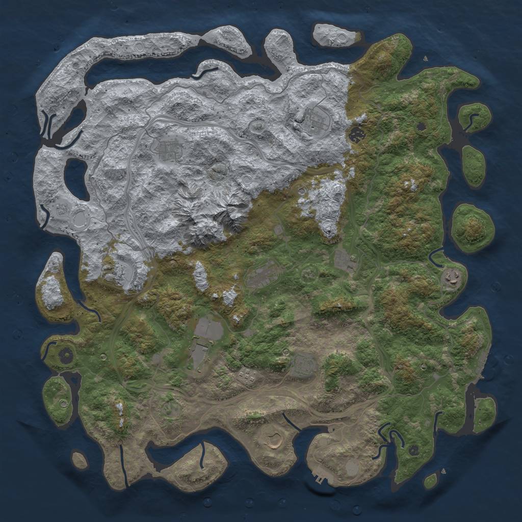 Rust Map: Procedural Map, Size: 5000, Seed: 26345, 20 Monuments