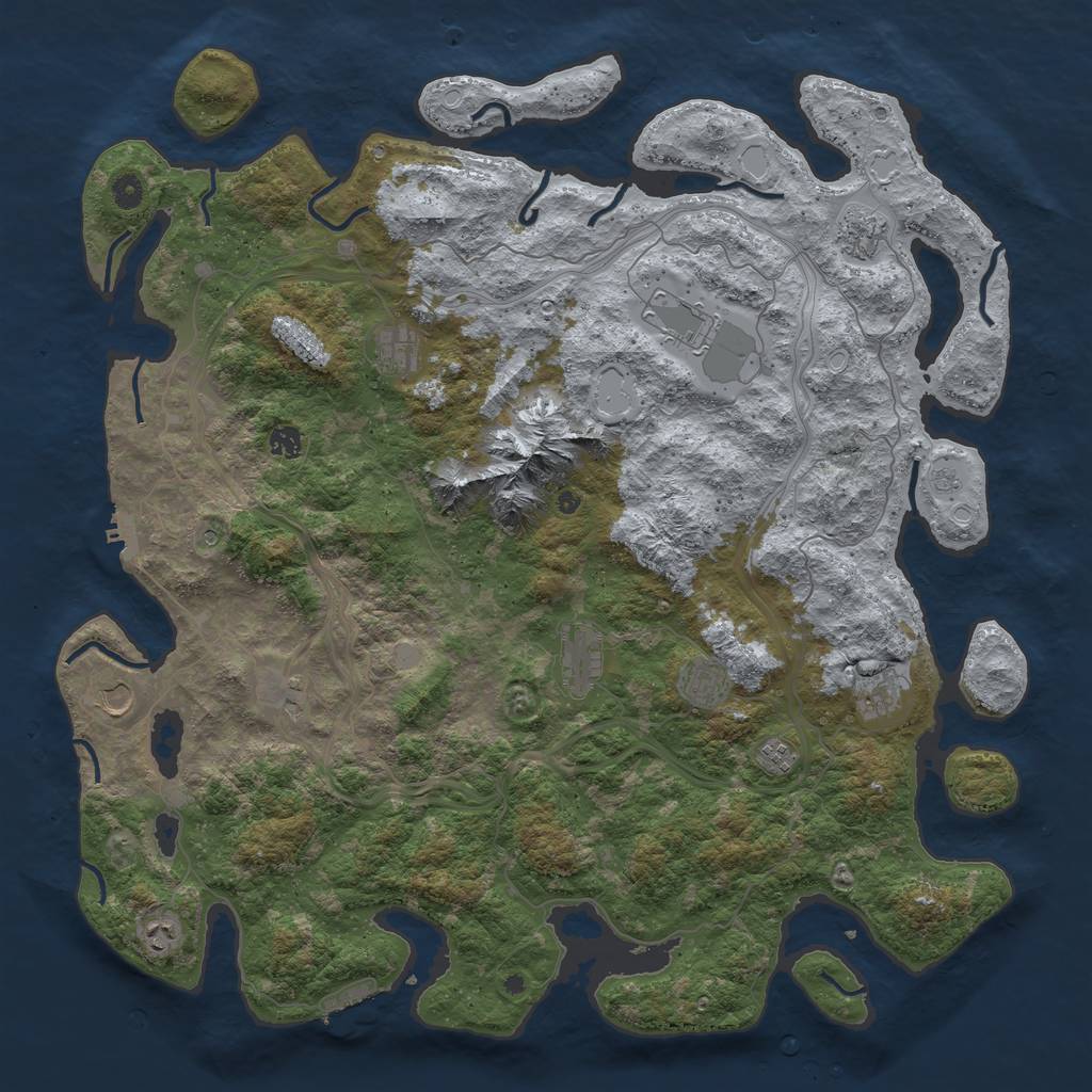 Rust Map: Procedural Map, Size: 5000, Seed: 1115644577, 20 Monuments