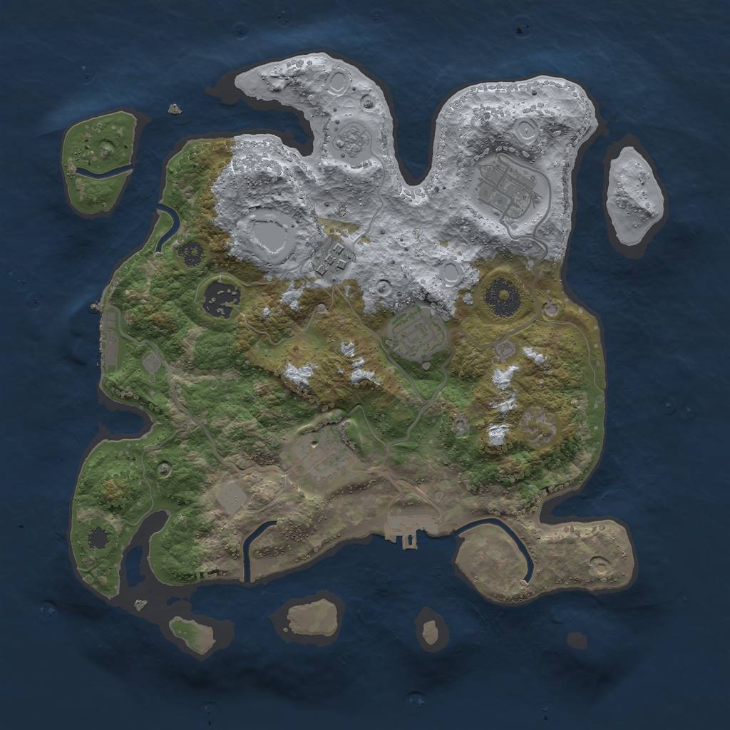 Rust Map: Procedural Map, Size: 3000, Seed: 1914687114, 13 Monuments