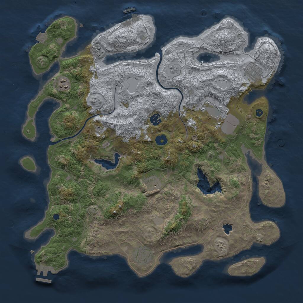 Rust Map: Procedural Map, Size: 4000, Seed: 365900153, 13 Monuments