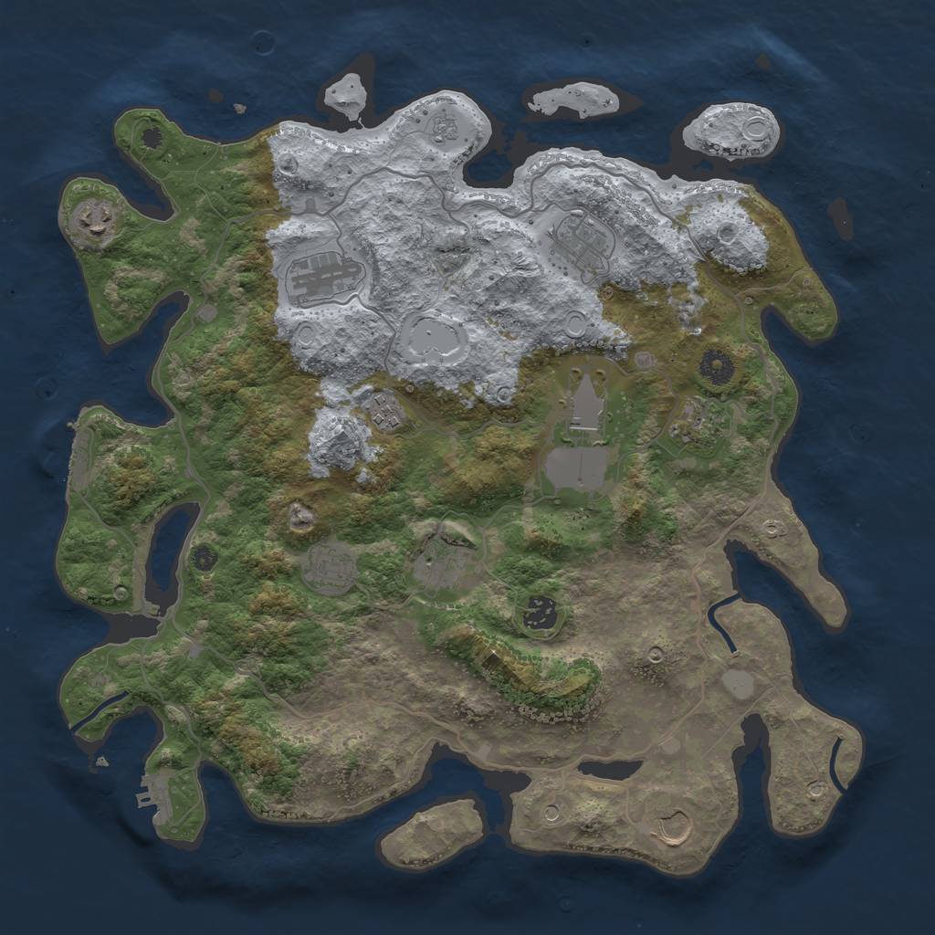 Rust Map: Procedural Map, Size: 4000, Seed: 10111982, 19 Monuments