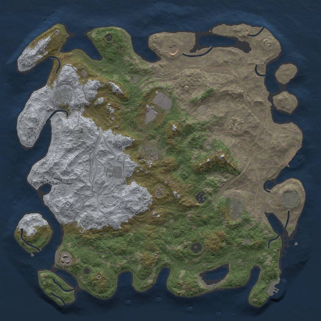 Rust Map: Procedural Map, Size: 4500, Seed: 1557842753, 20 Monuments