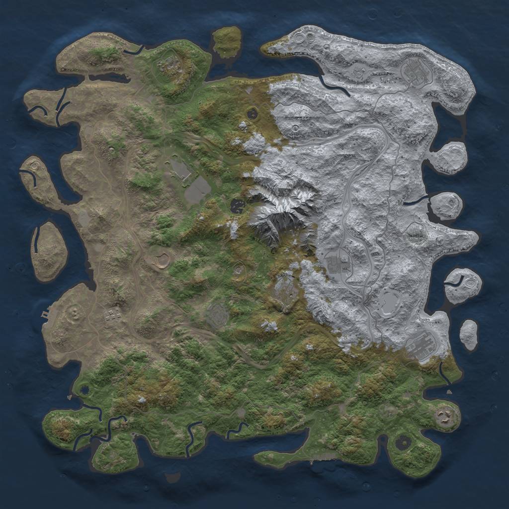 Rust Map: Procedural Map, Size: 5000, Seed: 2140535, 20 Monuments