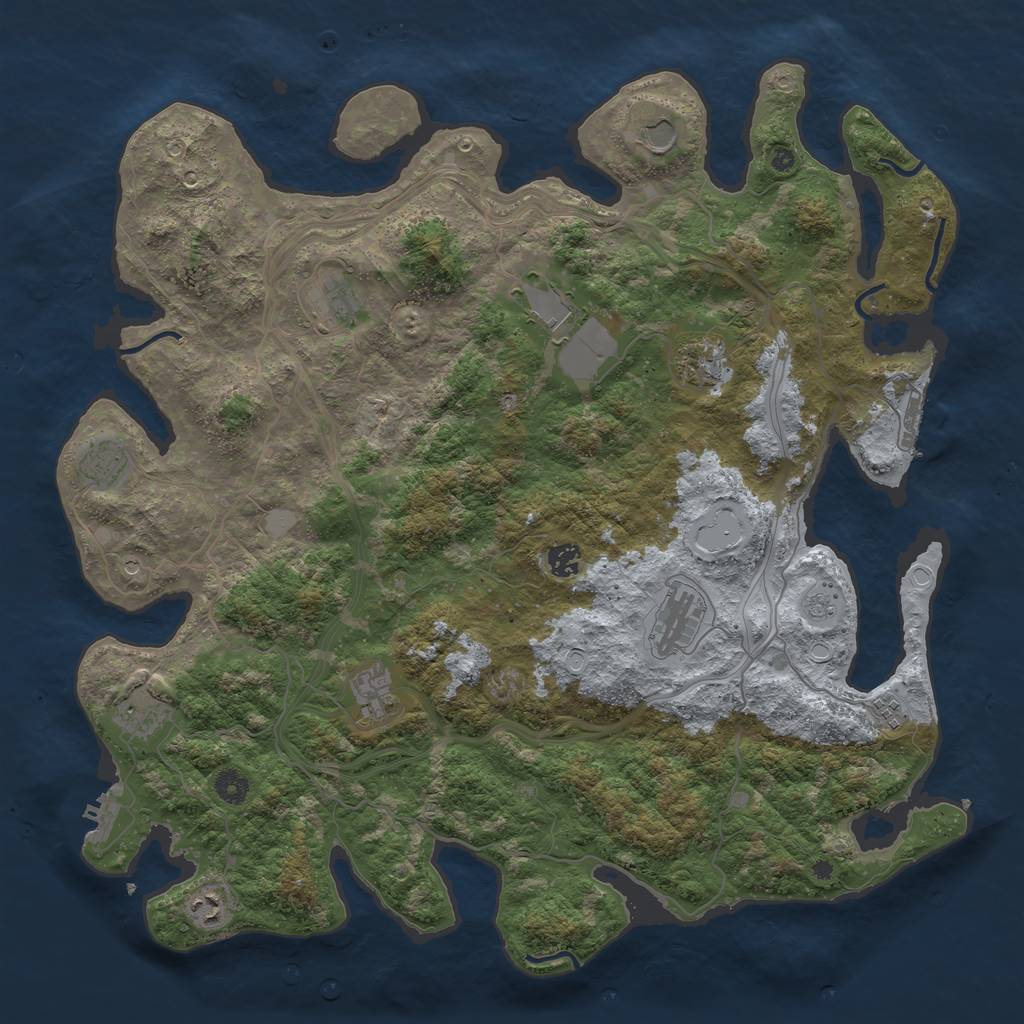 Rust Map: Procedural Map, Size: 4500, Seed: 1151979776, 20 Monuments