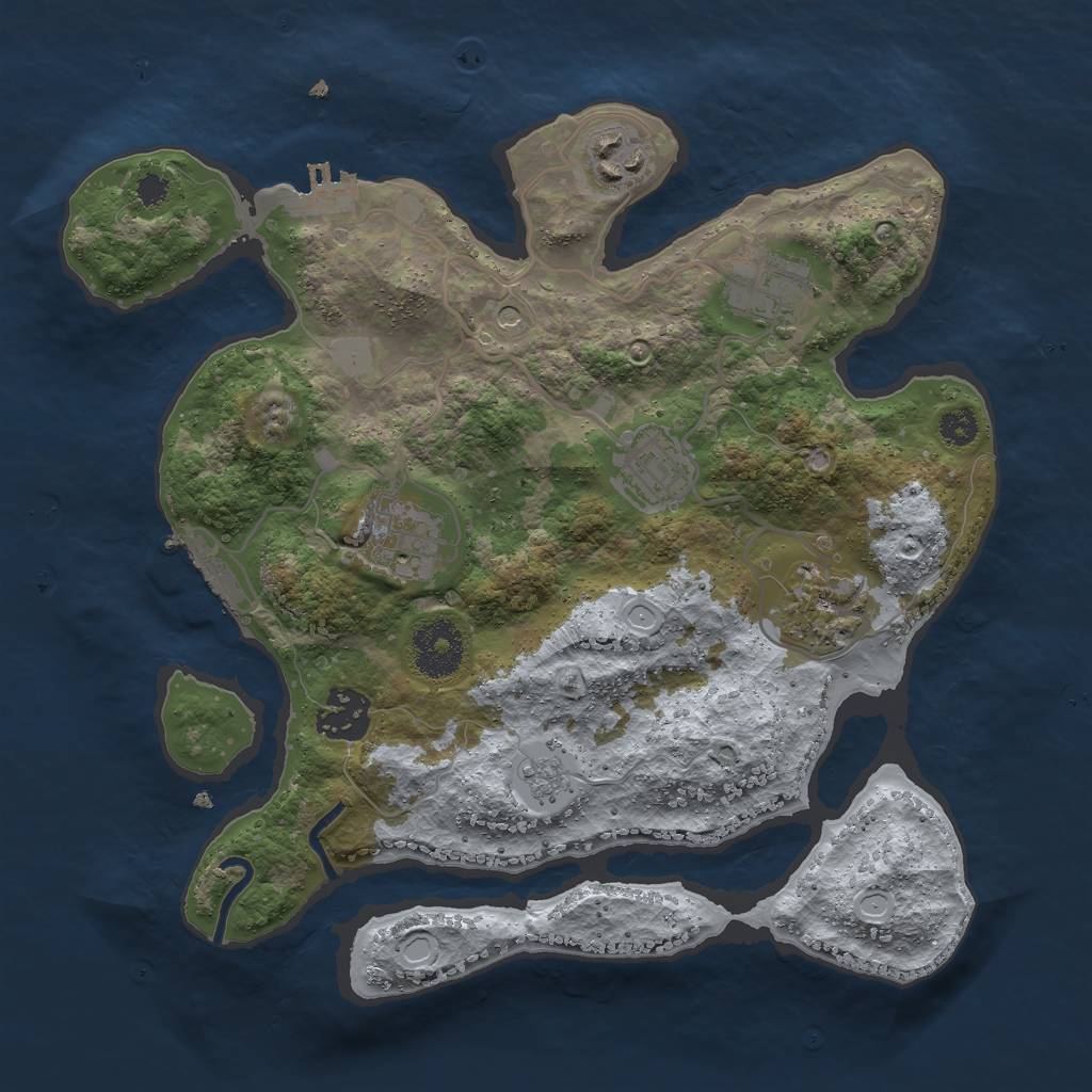 Rust Map: Procedural Map, Size: 3000, Seed: 1436535801, 15 Monuments