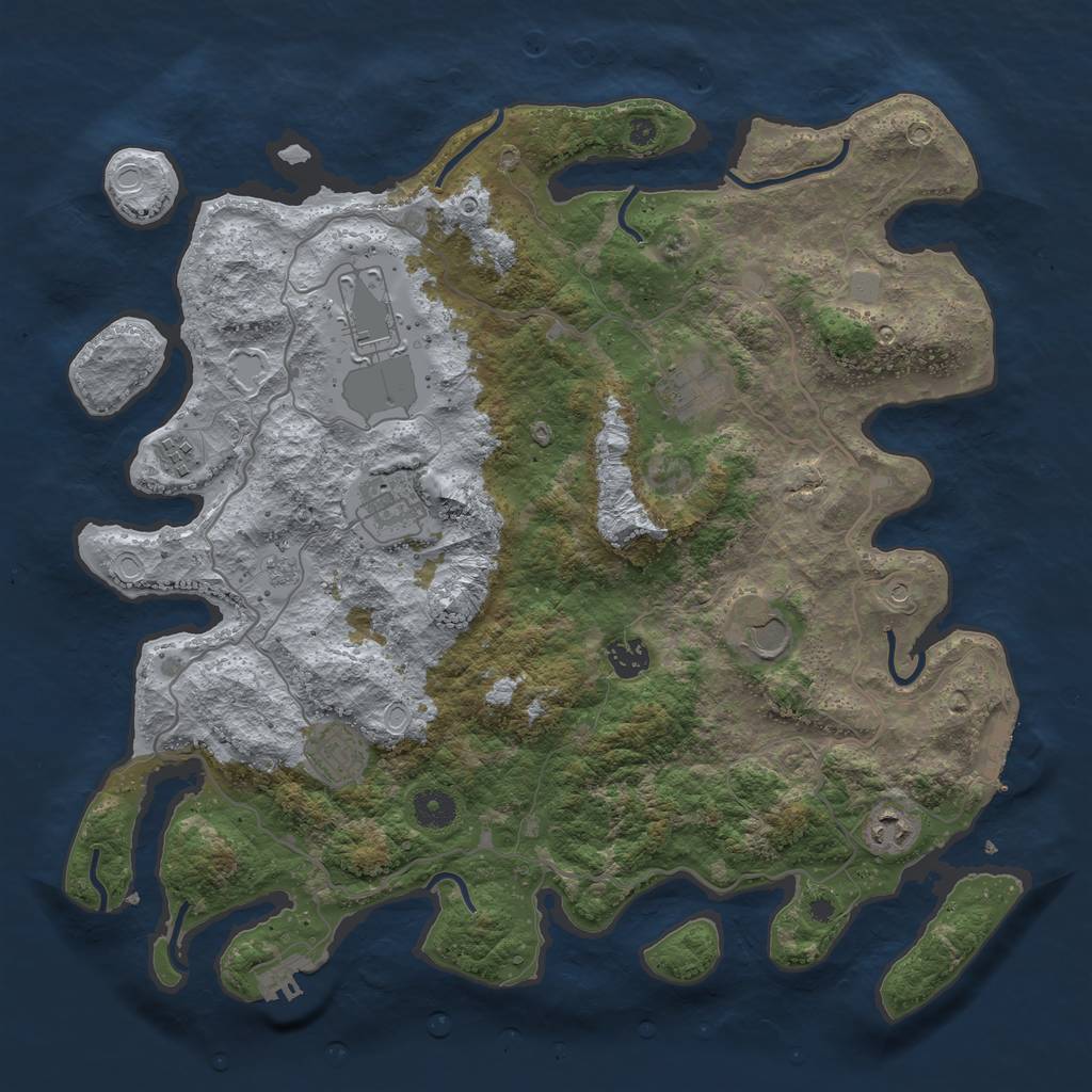 Rust Map: Procedural Map, Size: 4000, Seed: 793138398, 17 Monuments