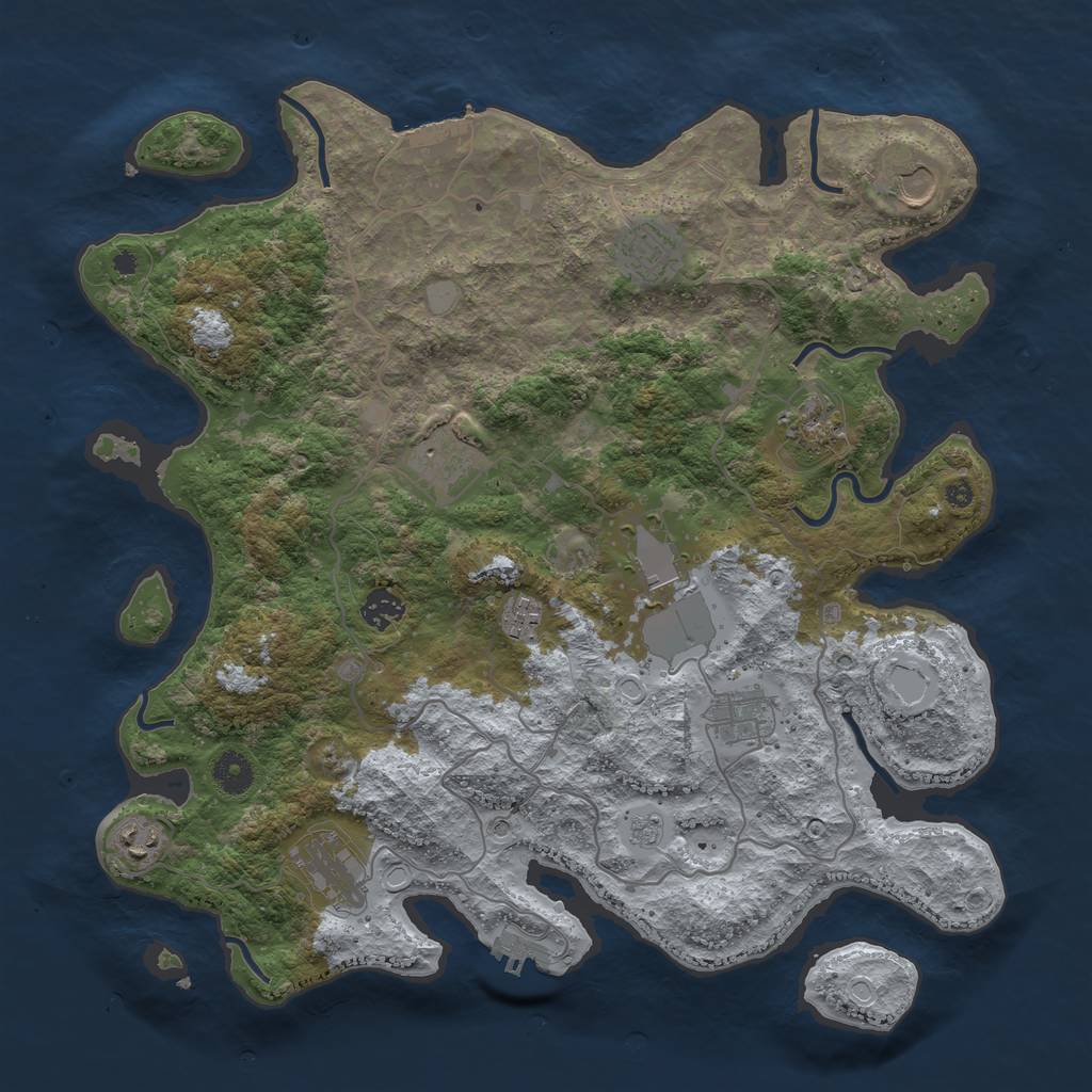 Rust Map: Procedural Map, Size: 4000, Seed: 8327835, 19 Monuments