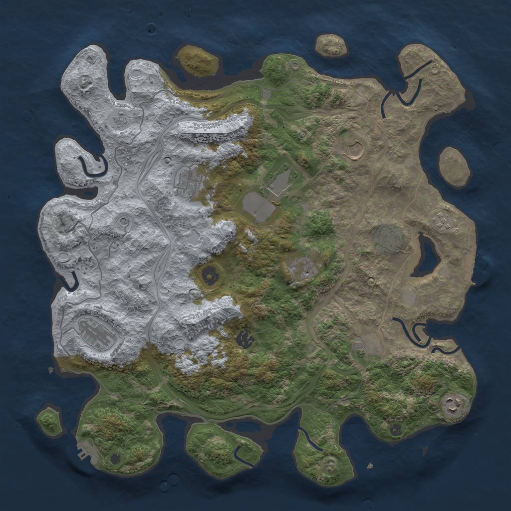Rust Map: Procedural Map, Size: 4250, Seed: 797480354, 19 Monuments